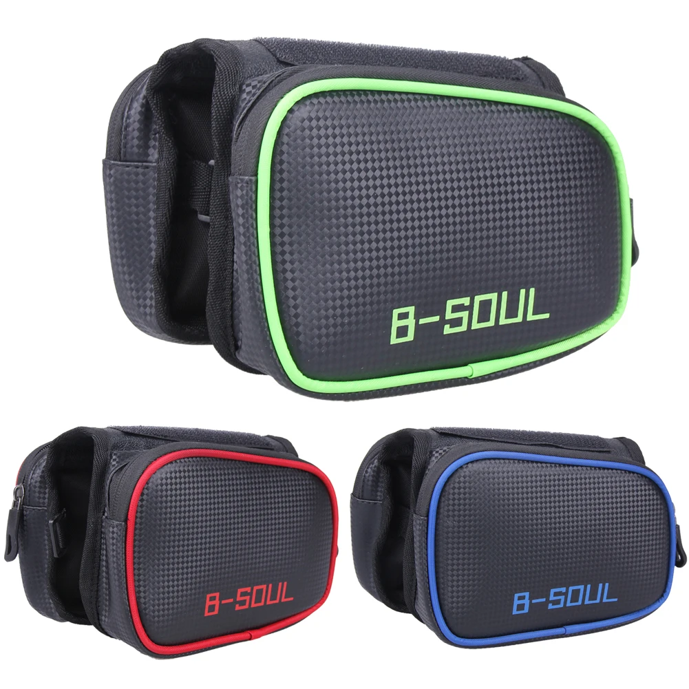 Top Waterproof Mountain Bike Bicycle Bags Panniers Touch Screen Cycling Phone Bag Case Road Bike Front Tube Handlebar Cylinder Bag 3