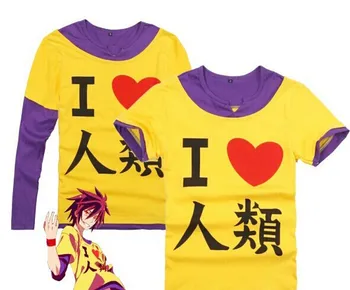 

High quality No Game No Life Sora T-Shirt cosplay costumes Long sleeve and short sleeve Tops Tee Shirt M L XL XXL