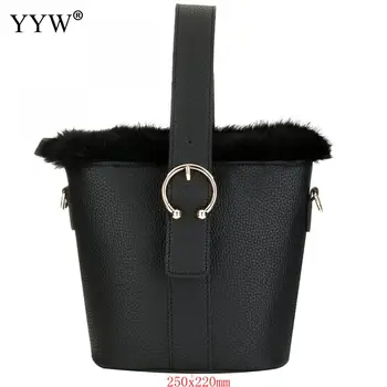 

2018 Women Luxury Handbags Plush Bucket Bags Designer New Fur Bolsos Purse Crossbody Shoulder Bag Winter Top Handle Hand Bags