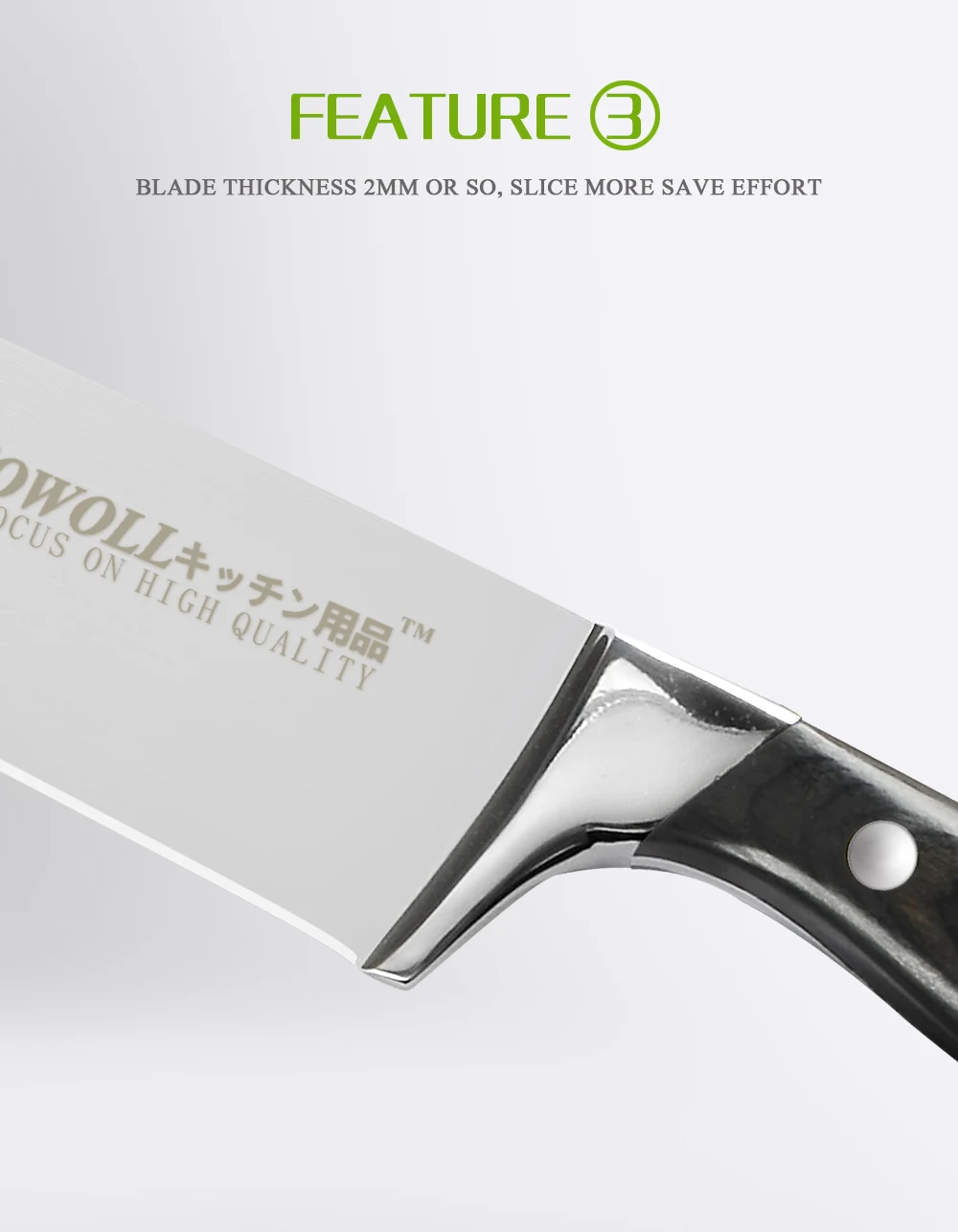 SOWOLL кухонный нож из нержавеющей стали 8 дюймов нож шеф-повара Профессиональный японский цветной деревянной ручкой кухонный нож лучшие кухонные инструменты