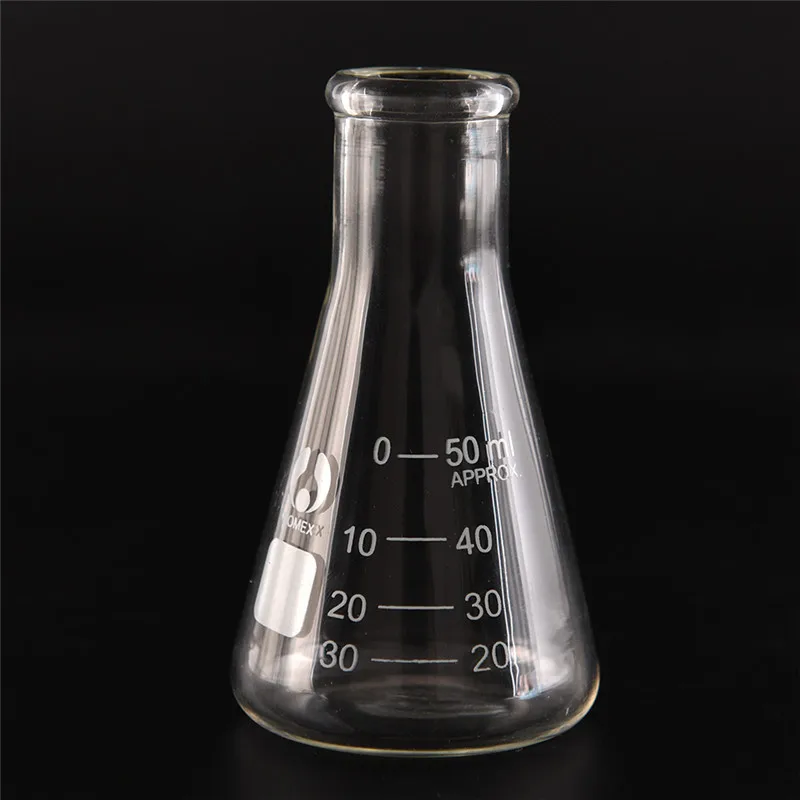50ml Safe Glassware Laboratory School Research Supply Glass Erlenmeyer