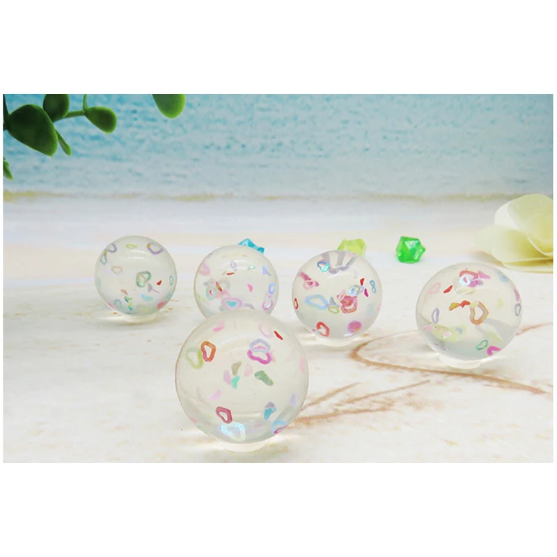 

100pcs Children Toy Ball Colored Bouncing Ball Rubber Outdoor Toys Kids Sport Games Elastic Heart-shaped Juggling Jumping Balls