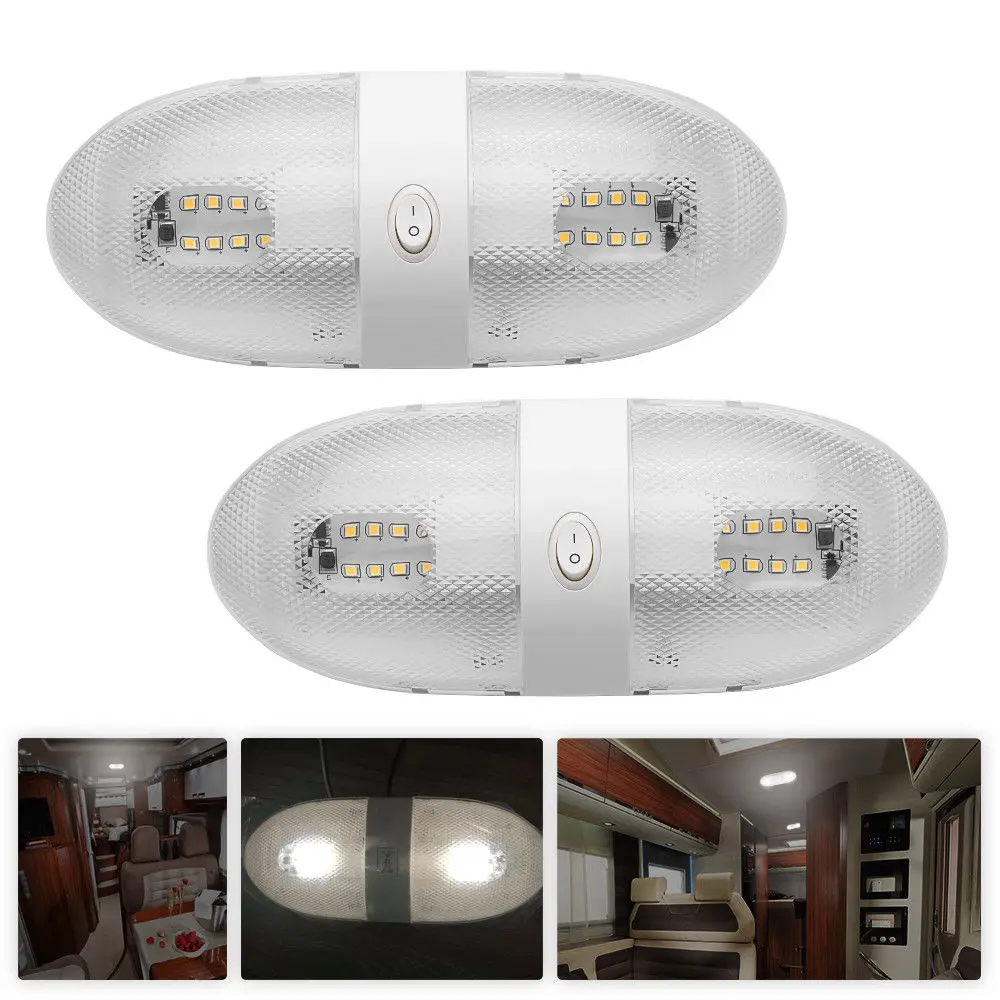 2pcs Rv Led 12v 4w Fixture Ceiling Camper Trailer Marine