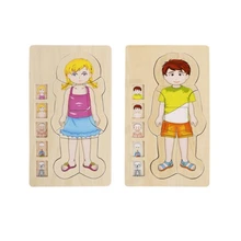 Многослойная структура человеческого тела 3d деревянные пазлы для детей 2-4 лет Развивающие игрушки для детей обучающие игры игрушки