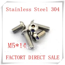 ISO7380 M5* 14 Нержавеющая Сталь с Полукруглой головкой Винты С Потайной Головкой/С Шестигранной болт с цилиндрической головкой(200 шт./лот
