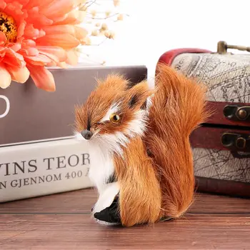 

Lovely Mini Plush Furry Squirrel Ornament Decoration Adornment Toy Christmas Gift Home Decor Miniature for Kid Stuffed Plush Toy