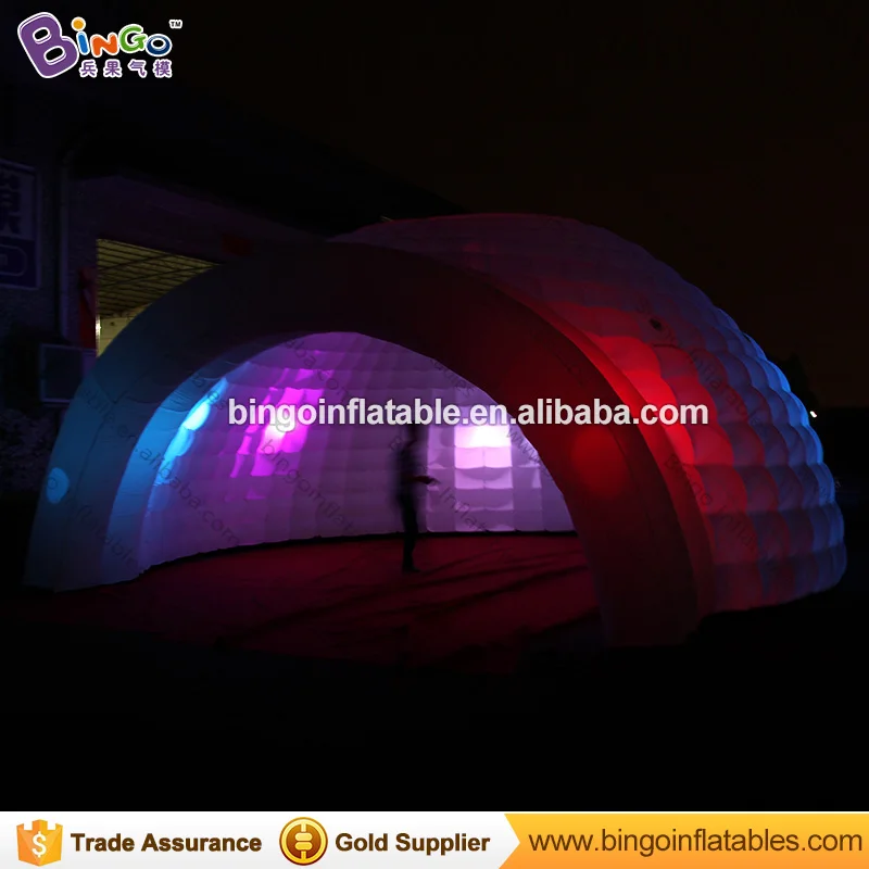 Free delivery 8x4 M LED lighting inflatable dome tent inflatable igloo blow up play house with blow
