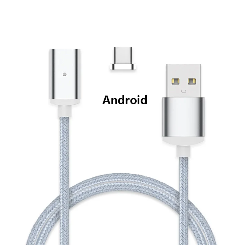 3 в 1 E04 Магнитный зарядный кабель Micro USB кабель для iPhone 7 6 5S samsung S9 S8 быстрое магнитное зарядное устройство usb type-C кабель - Тип штекера: For Micro