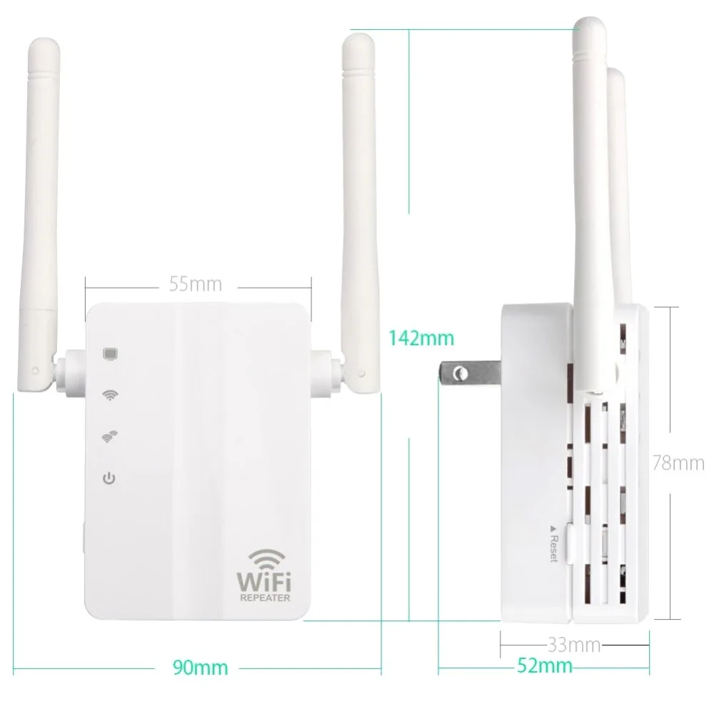 Беспроводной 2,4 ГГц WiFi 300 Мбит/с 2 порта ретранслятор маршрутизатор с высоким коэффициентом усиления антенны Усилитель сигнала моста wi fi