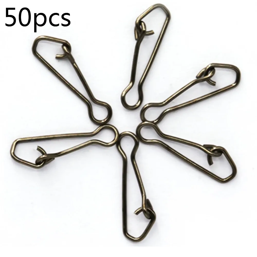 

Wholesae 50pcs Hooked Snap Swivel Stainless Steel Fishing Snap Swivels Hook Lure Connector Fish Tackle Accessories Fishing Tool