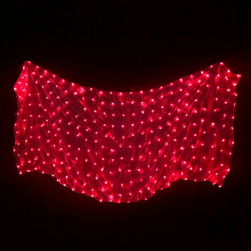 1Pc Silk Belly Dance LED Veil 4 Colors Belly Dance Stage Performance Props Belly Dance Accessories LED Silk Veils 5 Sizes - Цвет: Red