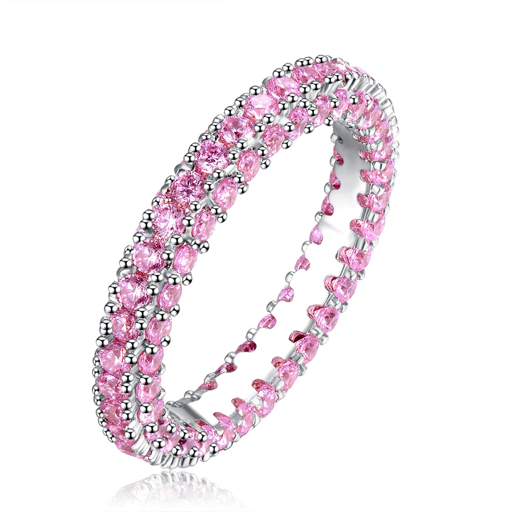 Classic Luxury Solid Silver 925 Sterling Ring pink Elegant style TKHEDRPW | Украшения и аксессуары
