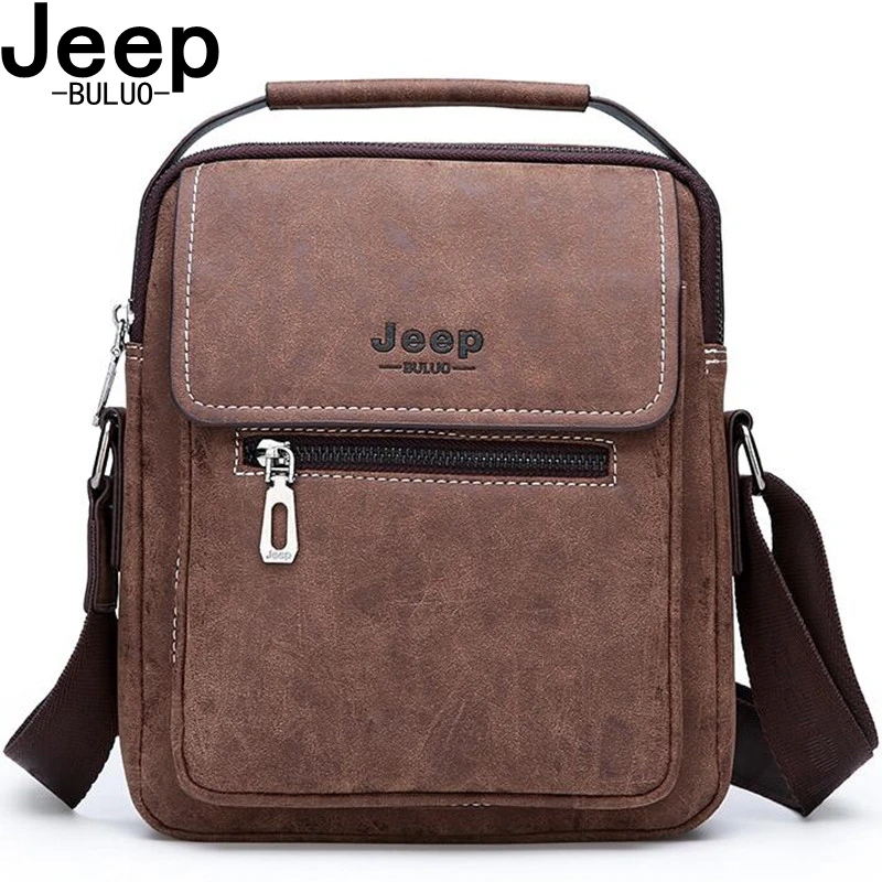 Мужская брендовая кросс боди сумка jeep buluo классическая коричневая для документов