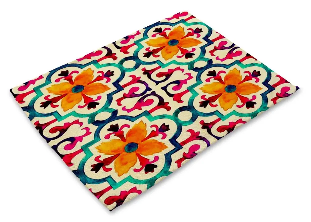 CAMMITEVER Floral Kitchen Tool Tableware Pad Coaster Tea Coffee Cup Mat Tea Pad Placemat Table Decor Kitchen