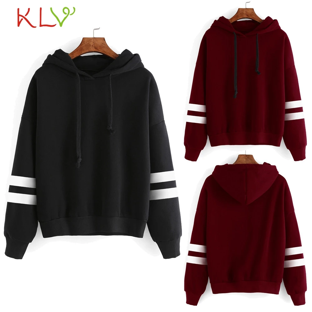 Striped Hoody Simple Leisure Hooded T shirt Women Couple