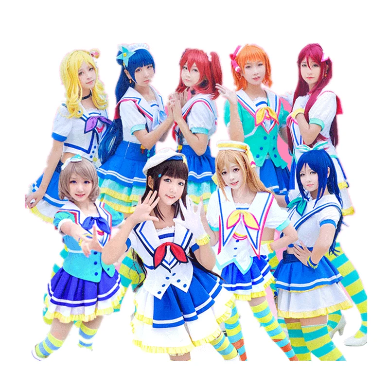 Aqours! Lovelive солнце dreamer Mari охара rolecos Косплей Костюм женский топ и юбка костюм партии