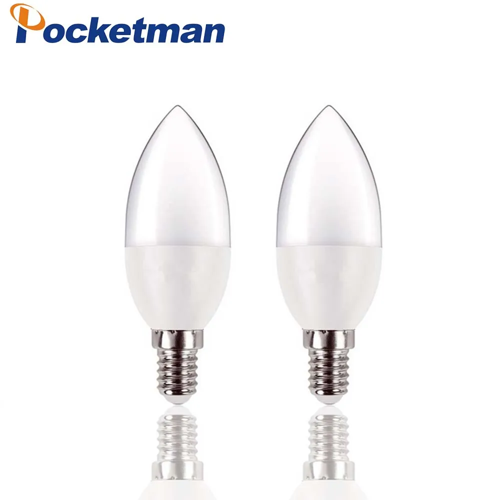 

2Pcs/Lot LED E14 Bulb LED Candle Lamp Low-Carbon life SMD2835 e14 led AC220-240V Warm/White Energy Saving Free shipping