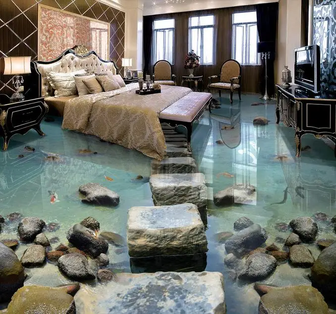 Us 25 2 58 Off 3d Wallpaper 3d Flooring Seaside Stone Pier Photo Wallpaper 3d Floor Tiles Self Adhesive Wallpapers For Living Room 3d Floor In