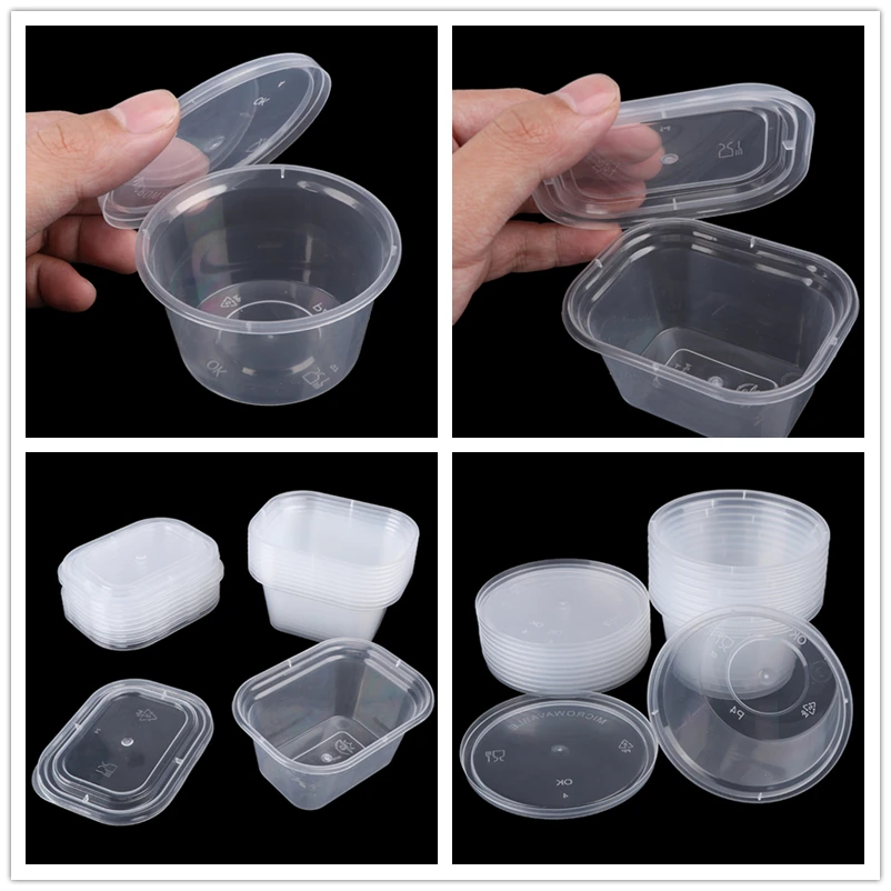 

10pcs/lot Plastic Color Plasticine Clear Containers Glue Putty Foam Ball Storage playdough Boxes 100ml Slime Storage