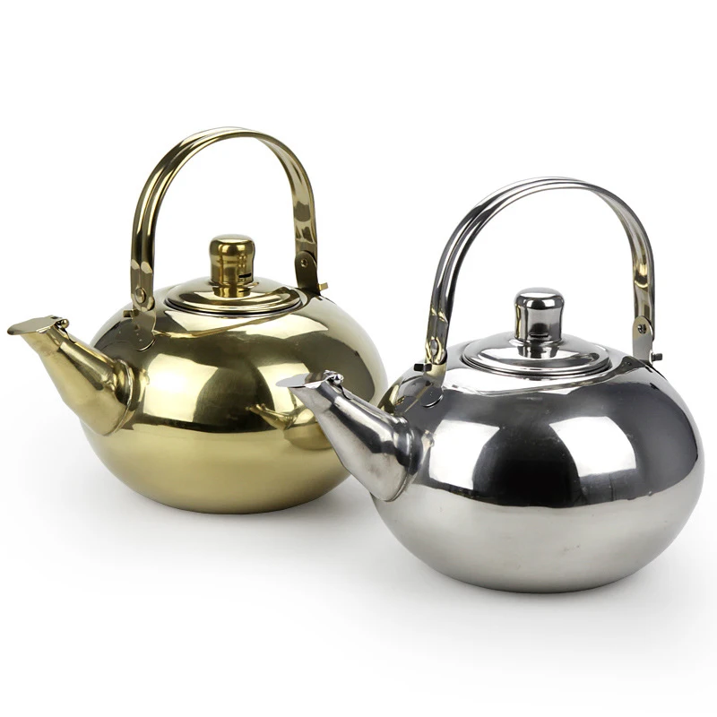 Asian restaurant style stainless steel tea pot
