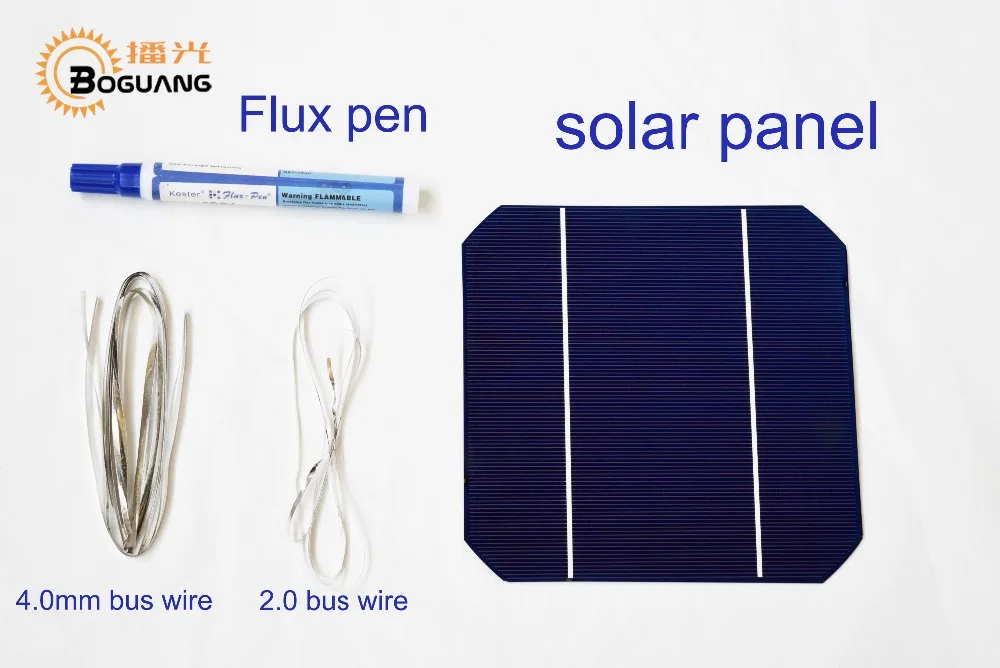 

Boguang 15PCS A156mm Monocrystalline Solar Cell DIY kits 6x6 Prices Cheap Grade flux pen bus wire charge power 70w solar panel
