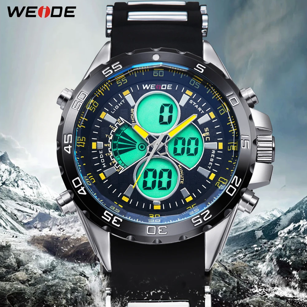 

WEIDE men luxury brand digital numeral quartz movement sport military men 30m water resistant Casual wristwatches clock relogio