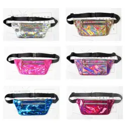 Для женщин кроссовки спортивная сумка-кошелек на пояс лазерной Fanny Pack Открытый путешествий талии пояс денег на молнии Джокер Пеший Туризм