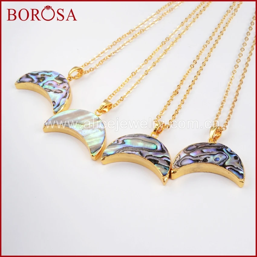 Позолоченный кулон в форме полумесяца BOROSA Модный для ожерелья ювелирных изделий
