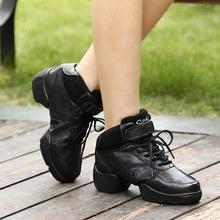 B57B черные дышащие туфли из натуральной кожи Indoor/Открытый Фитнес Обувь Zapatilla De Deporte Джаз Обувь для танцев Танцевальные Кроссовки Для женщин