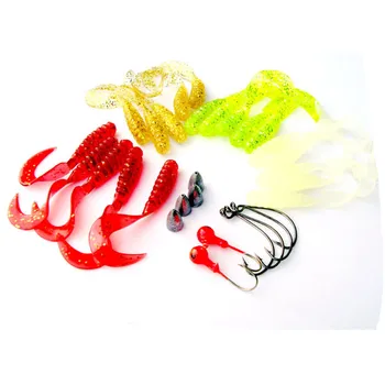

2018 31Pcs Soft Worm Lure Lure Set Head Jig Hooks Fishing Baits Set Tackle Safety & Survival Z908