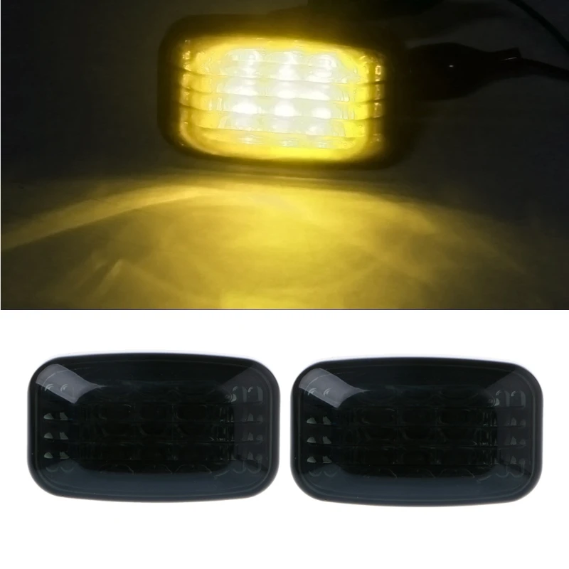 

2x LED Side Marker Turn Signal Light Amber Clear For Toyota 84-07 Land Cruiser