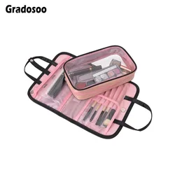 Gradosoo Multifunction Patchwork Makeup Bags Cosmetic Bags Women New Handbag Makeup Case Female Travel Toiletry Organizer LBF528 Gradosoo Multifunction Patchwork Makeup Bags Cosmetic Bags Women New Handbag Makeup Case Female Travel Toiletry Organizer LBF528