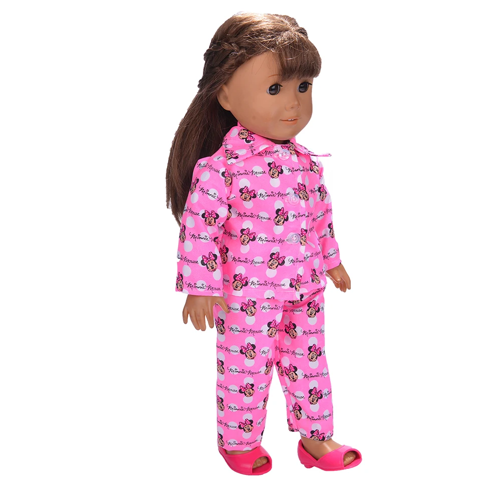Fleta, новинка, красная пижама с арбузом рисунок медведя для 18 дюймов, американская кукла Лучшая детская одежда на день рождения(только одежда), n533
