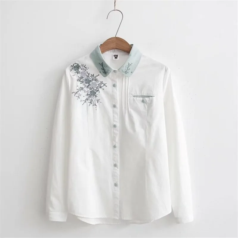 Buy 2018 Autumn White Floral Embroidered Women Casual
