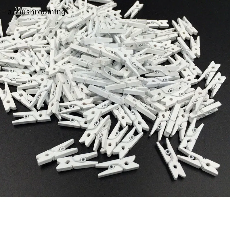 

50 White Mini Pegs Mini White Wood Clothes Pegs. - For Craft, Events, Bonboniere Bags - Wooden Clothespins Wedding Craft Decor