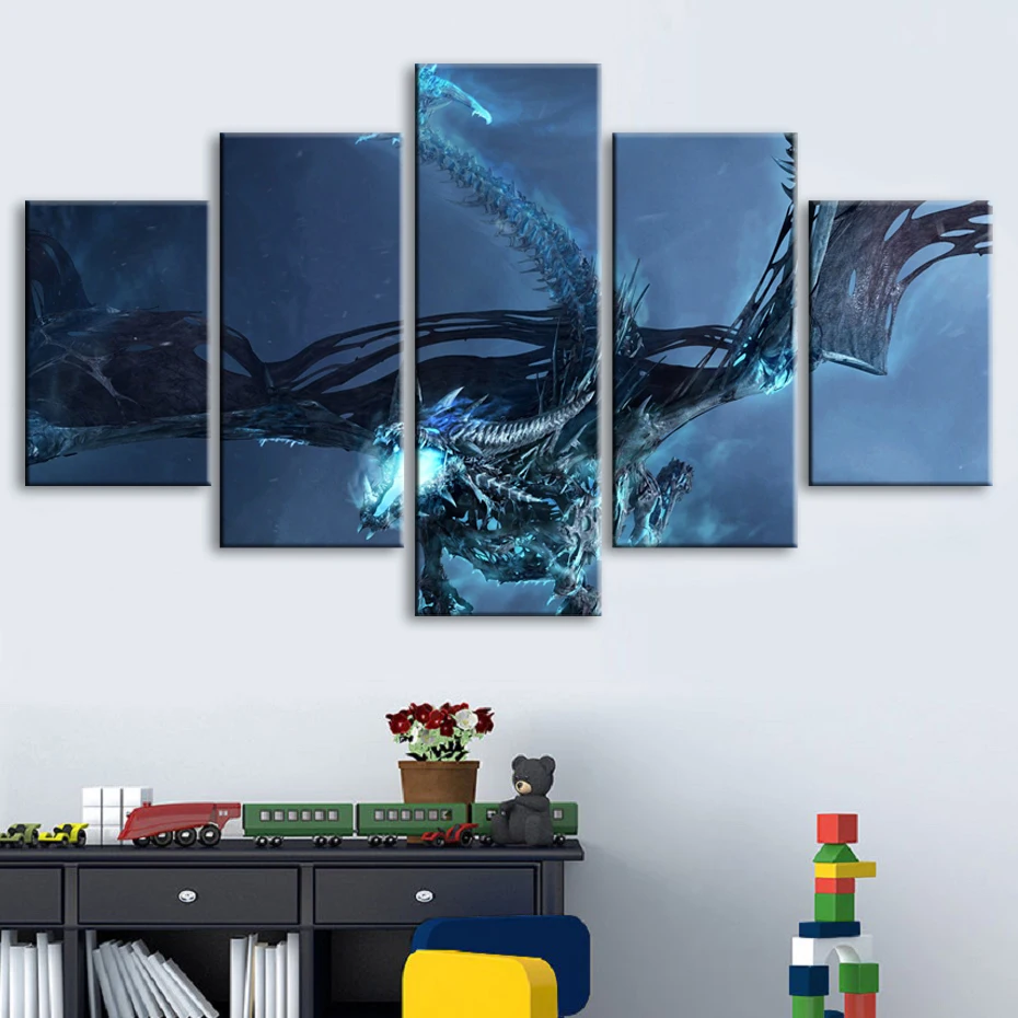 color Paintings World War Battle DOTA Modern Game Poster Wall Print color 5 Panel Home Decorations