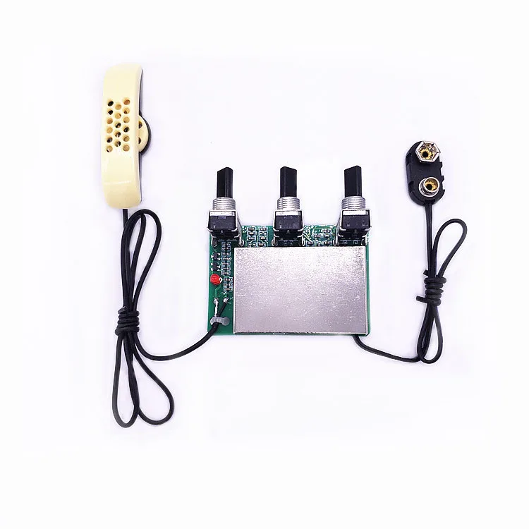Гитарные звукосниматели активный Серебряный пьезо-звукосниматель микрофон электронная система предусилителя для адаптеры для акустической гитары