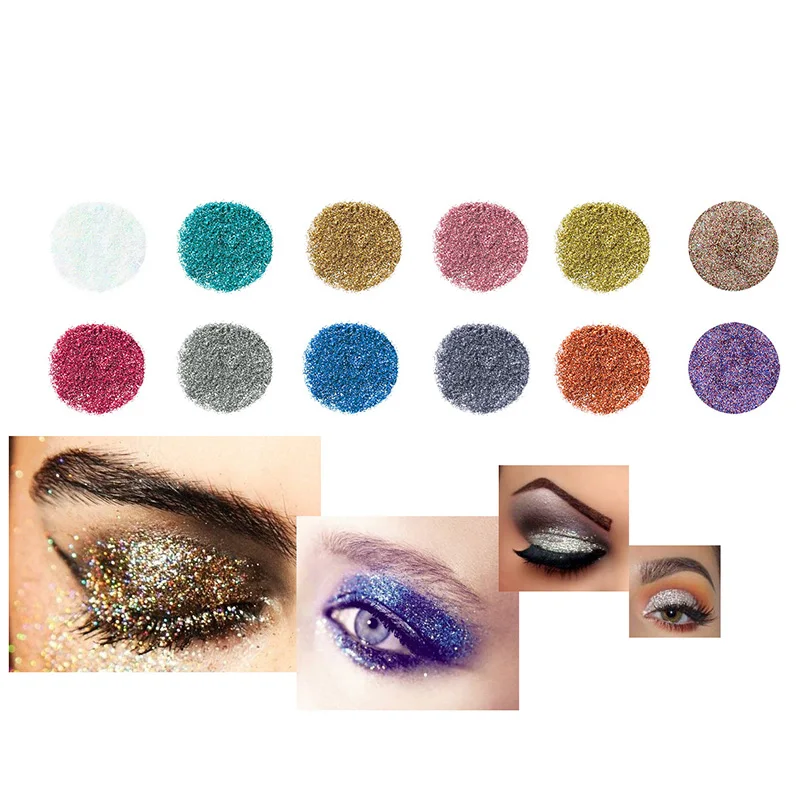 12pcs/set Glitter Eyeshadow Gel Shimmer Diamond Metallic Power 3D Eyes Makeup Cosmetic Pigment Kit Smoky Eye Shadow Make up Tool 12pcs/set Glitter Eyeshadow Gel Shimmer Diamond Metallic Power 3D Eyes Makeup Cosmetic Pigment Kit Smoky Eye Shadow Make up Tool