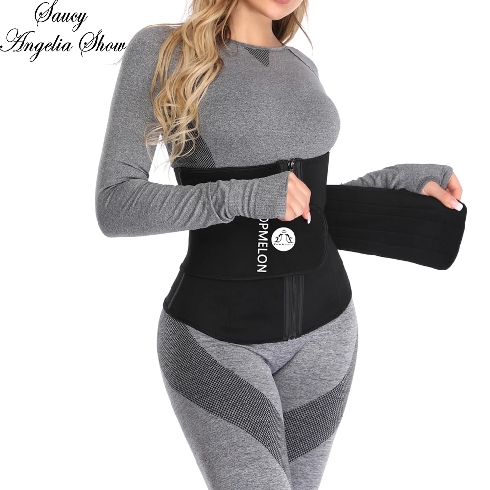

SAUCY ANGELIA Women Waist Trimmer Reducing Shaper Weight Belt GYM Fitness Waist Trainer Female Tops Safety Sports Wear Fajas