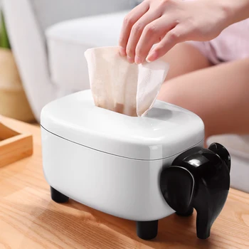

Elephant Cartoon Cute Tissue Box Holder Plastic Houseware Car Napkin Paper Case Storage Cover Office Desktop Decor Supplies
