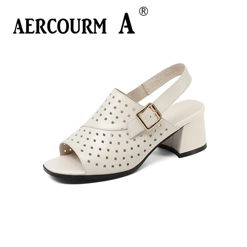 

Aercourm A Women Open Toe Sandals Girls Sheepskin Leather Shoes Lady Buckle Solid Summer Shoes 2018 New Pink Gray Sandals