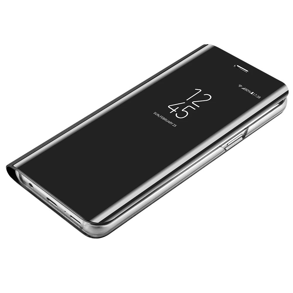 

FGHGF Genuine Clear View Mirror Smart Case For Samsung S9 Plus Leather Flip Stand Case For Samsung Galaxy S9 Plus New Case Coque