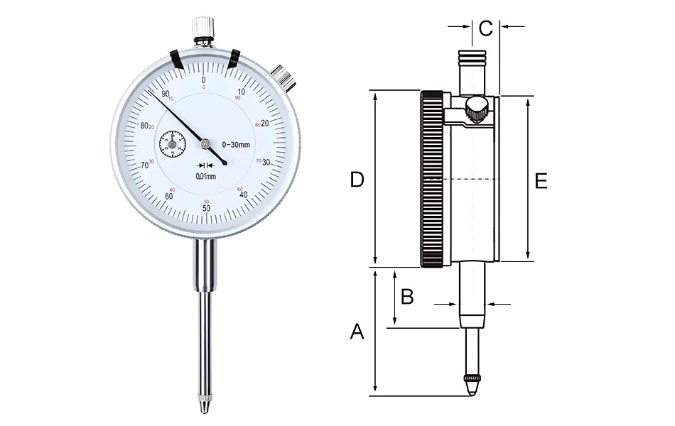 Индикатор циферблата Syntek 0-10 мм Высокоточный 0,01 мм промышленный аналоговый измерительный инструмент Метрическая шкала индикатор набора теста датчик CE