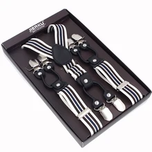 JIERKU подтяжки мужские подтяжки 6 Клипов черные кожаные подтяжки для брюк ремень для отца/мужчины подарок без коробки JK6C078