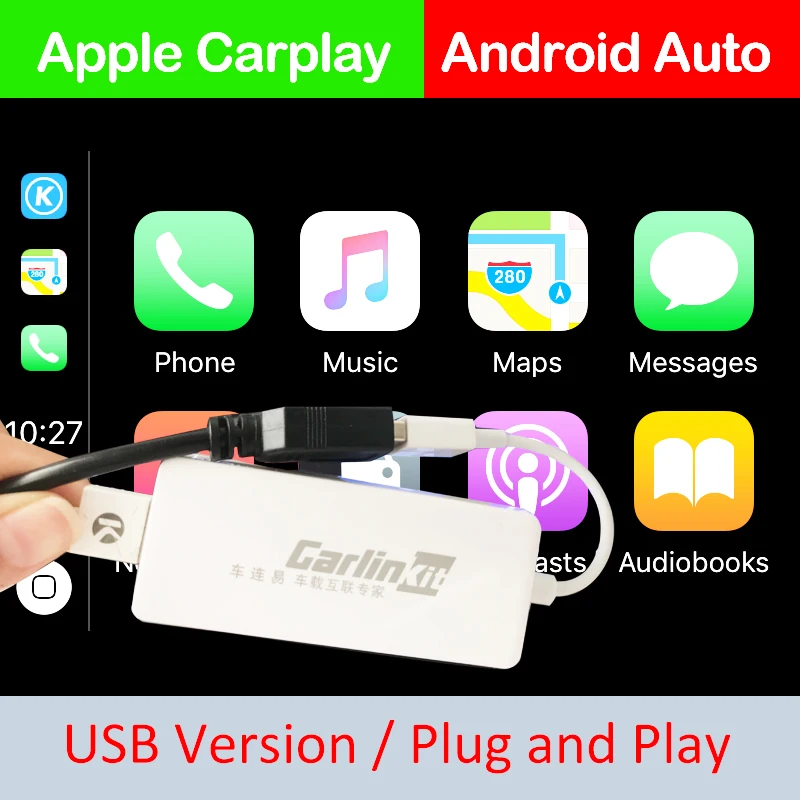 Carlinkit USB Smart Link Apple CarPlay Dongle для Android навигационный плеер мини USB Carplay Stick с Android Auto