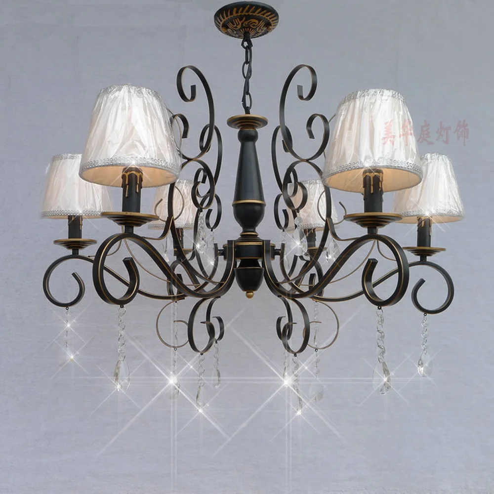 

Nordic Vintage Crystal Chandelier with Shade 110V/220v LED Bulb E14 Loft Lamps Modern Dining Room Chandeliers Suppliers