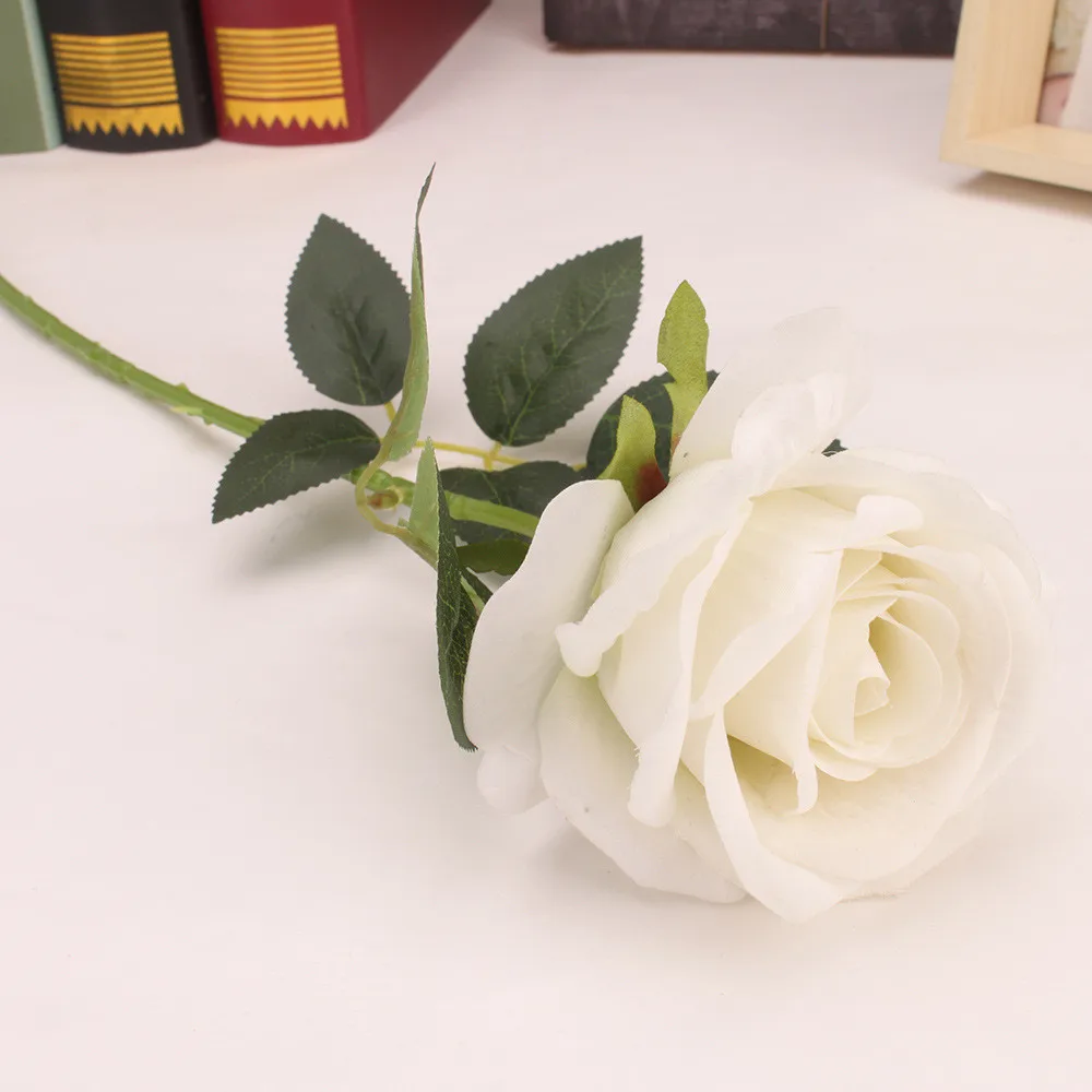 Розы Искусственные цветы сенсорный латекс невесты DIY букет для свадьбы поддельные домашний цветочный Декор Рождественский подарок розы - Цвет: B