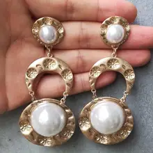 Невечный чудо удивительный искусственный жемчуг арт-деко миниатюрные серьги-гвоздики украшение вечерние богиня подарок Brincos тяжелый слоистый редкий Топ Луна ins 1328