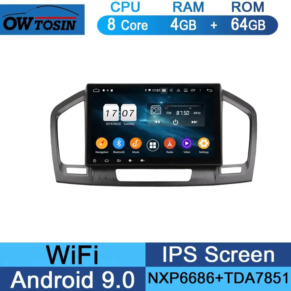 10," 8 Core 4G+ 64G Android 9,0 Автомобильный DVD плеер для Opel Vauxhall Opel Insignia 2008 2009 2010 2011 2012 2013 gps Navi Радио попугай BT - Цвет: 64G
