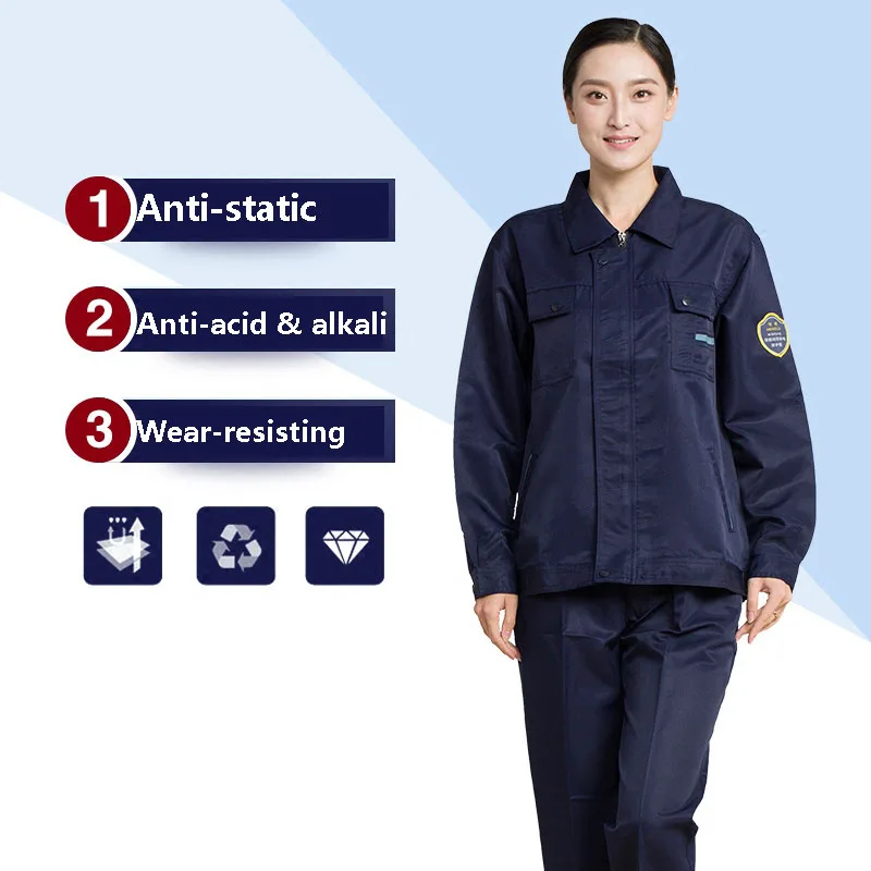 

Men Women Working Clothes Anti-static Clothing for Workshop Anti-acid&alkali Workwear Unisex Wear-resisting Protective Clothing
